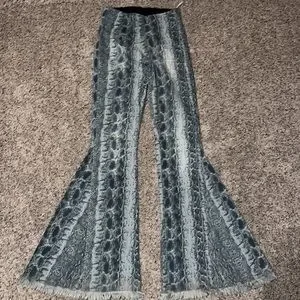 Judith March Pants Jumpsuits Small Snakeskin Bell Bottoms
